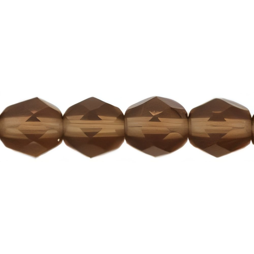 Czech Firepolish 6mm Matte - Smoky Topaz (25pcs)
