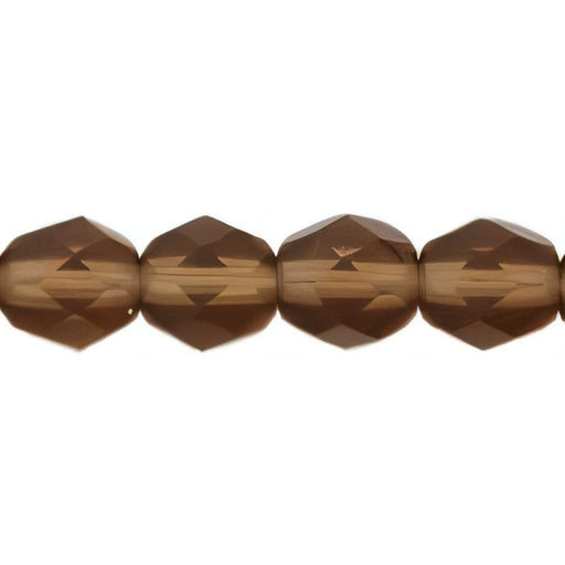 Czech Firepolish 6mm Matte - Smoky Topaz (25pcs)