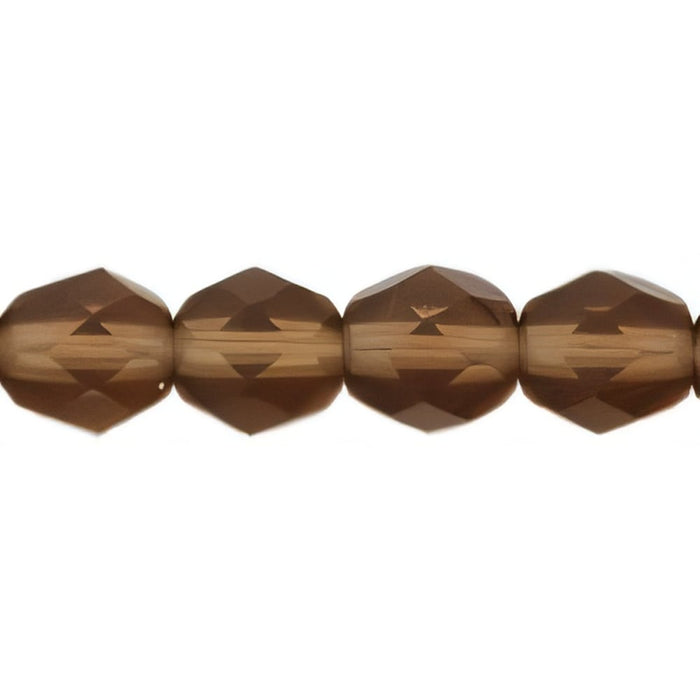 Czech Firepolish 6mm Matte - Smoky Topaz (25pcs)