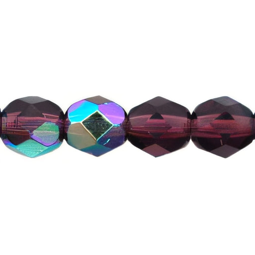 Czech Firepolish 6mm Dk Amethyst AB (25pcs)