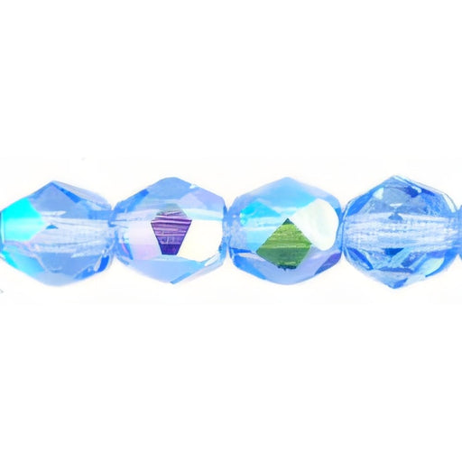 Czech Firepolish 6mm Med Sapphire AB (25pcs)