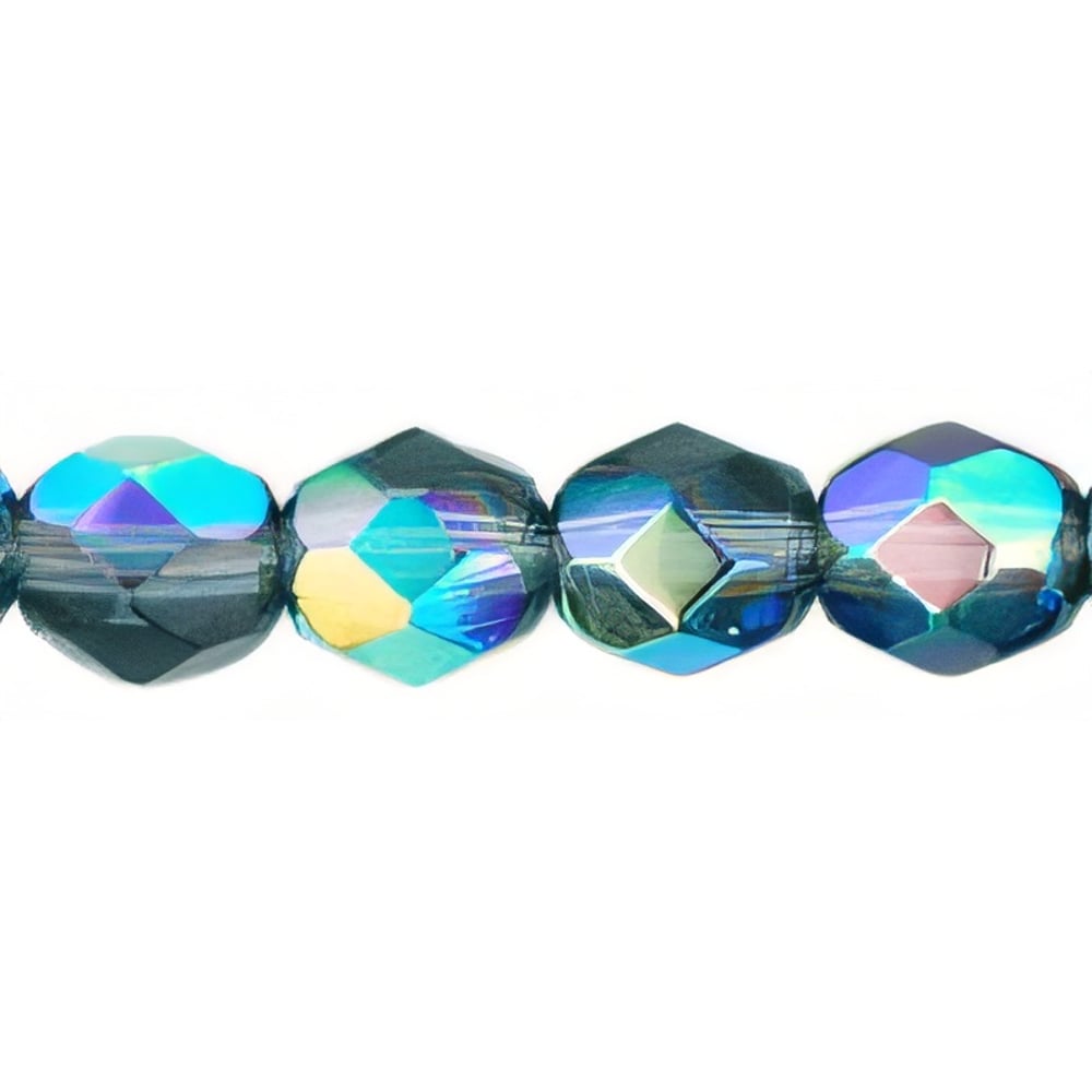 Czech Firepolish 6mm Montana Blue AB (25pcs)