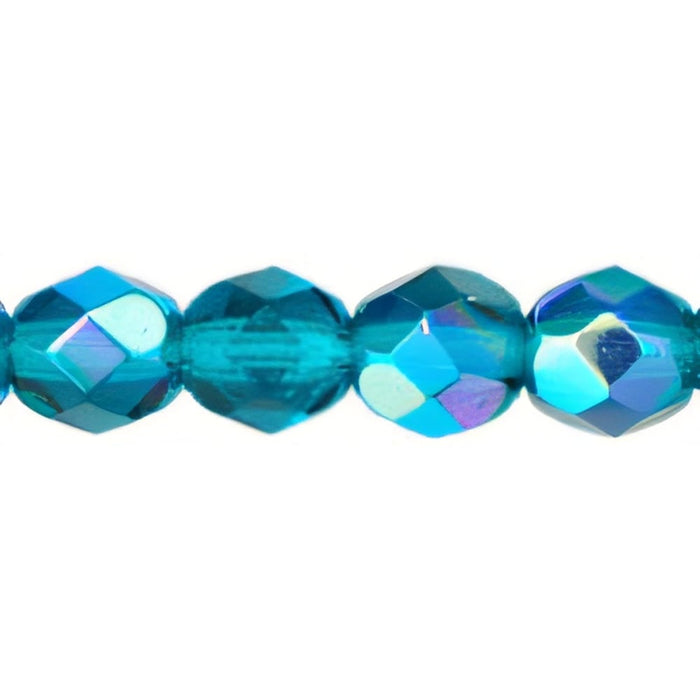 Czech Firepolish 6mm Teal AB (25pcs)