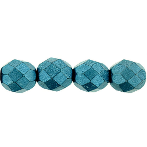 Czech Fire-Polish 8mm ColorTrends: Saturated Metallic Shaded Spruce (25pcs)