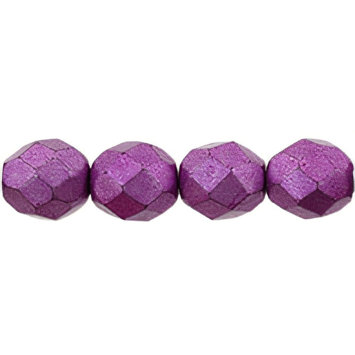 Czech Fire-Polish 8mm ColorTrends: Saturated Metallic Spring Crocus (25pcs)