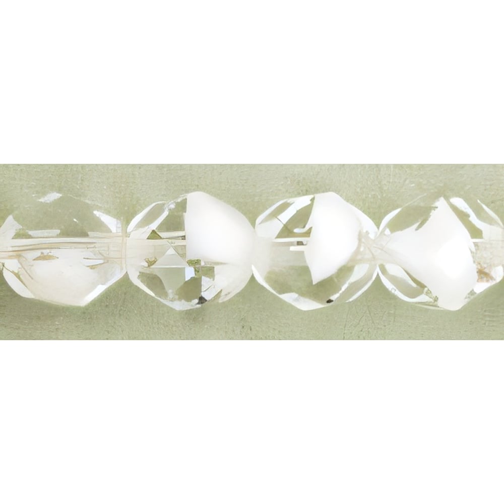 Czech Fire-Polish 8mm Crystal/White (25pcs)