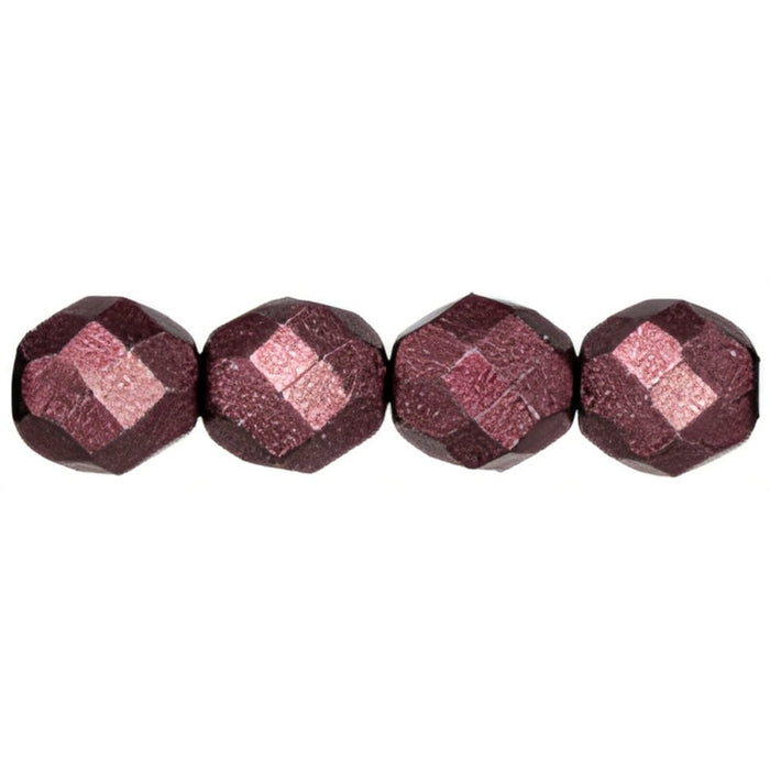 Czech Fire-Polish 8mm ColorTrends: Saturated Metallic Red Pear (25pcs)