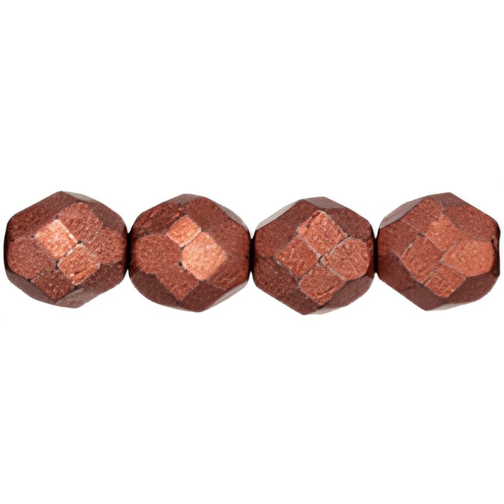 Czech Fire-Polish 8mm ColorTrends: Saturated Metallic Valiant Poppy (25pcs)