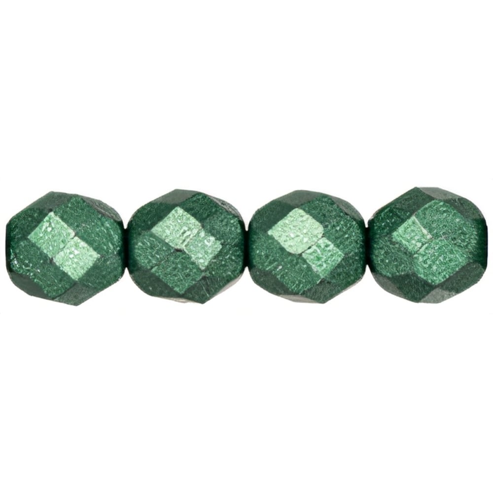 Czech Fire-Polish 8mm ColorTrends: Saturated Metallic Martini Olive (25pcs)