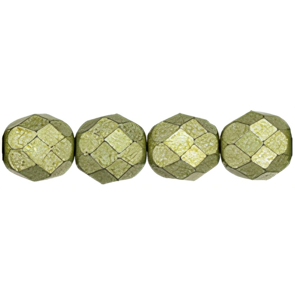 Czech Fire-Polish 8mm ColorTrends: Saturated Metallic Limelight (25pcs)