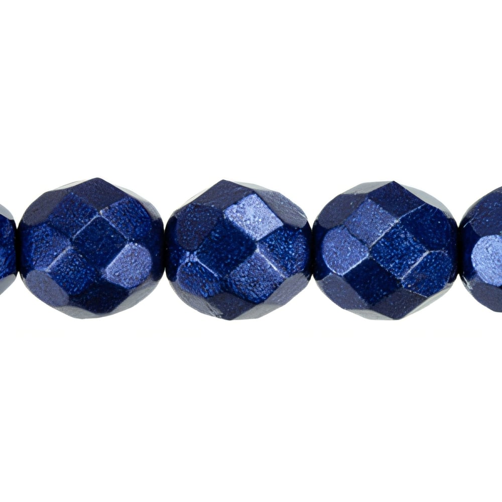 Czech Fire-Polish 8mm ColorTrends: Saturated Metallic Evening Blue (25pcs)