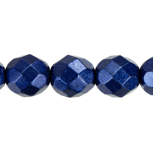 Czech Fire-Polish 8mm ColorTrends: Saturated Metallic Evening Blue (25pcs)