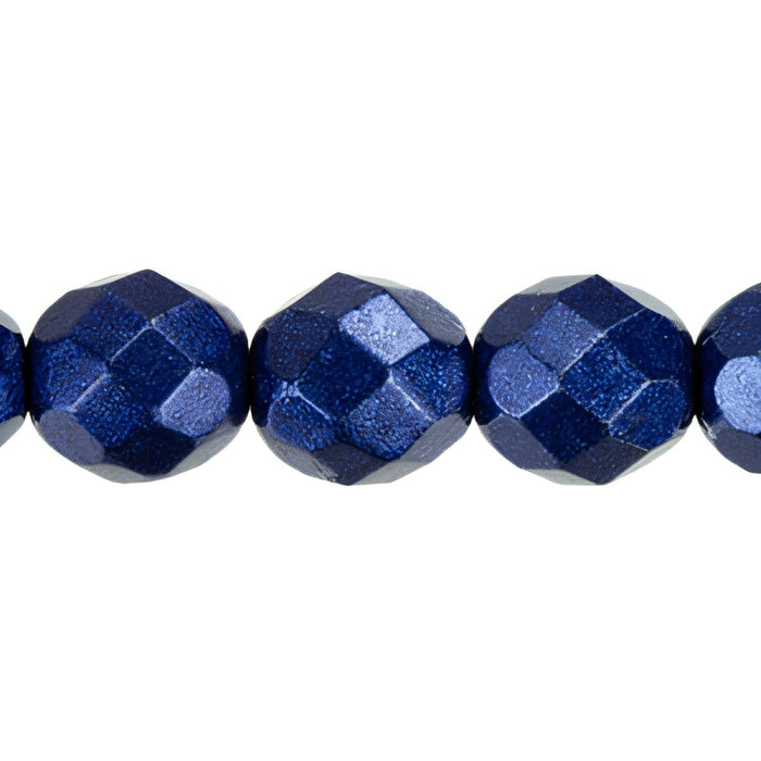 Czech Fire-Polish 8mm ColorTrends: Saturated Metallic Evening Blue (25pcs)