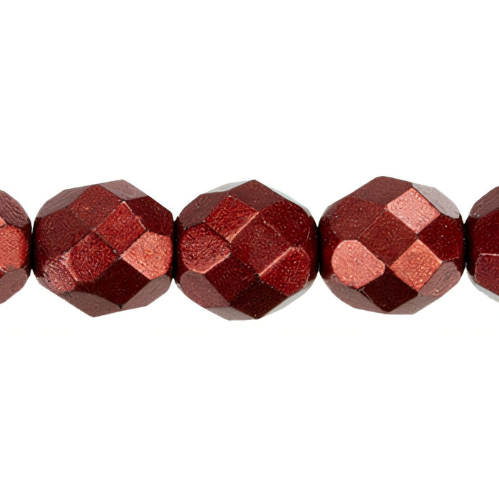 Czech Fire-Polish 8mm ColorTrends: Saturated Metallic Merlot (25pcs)