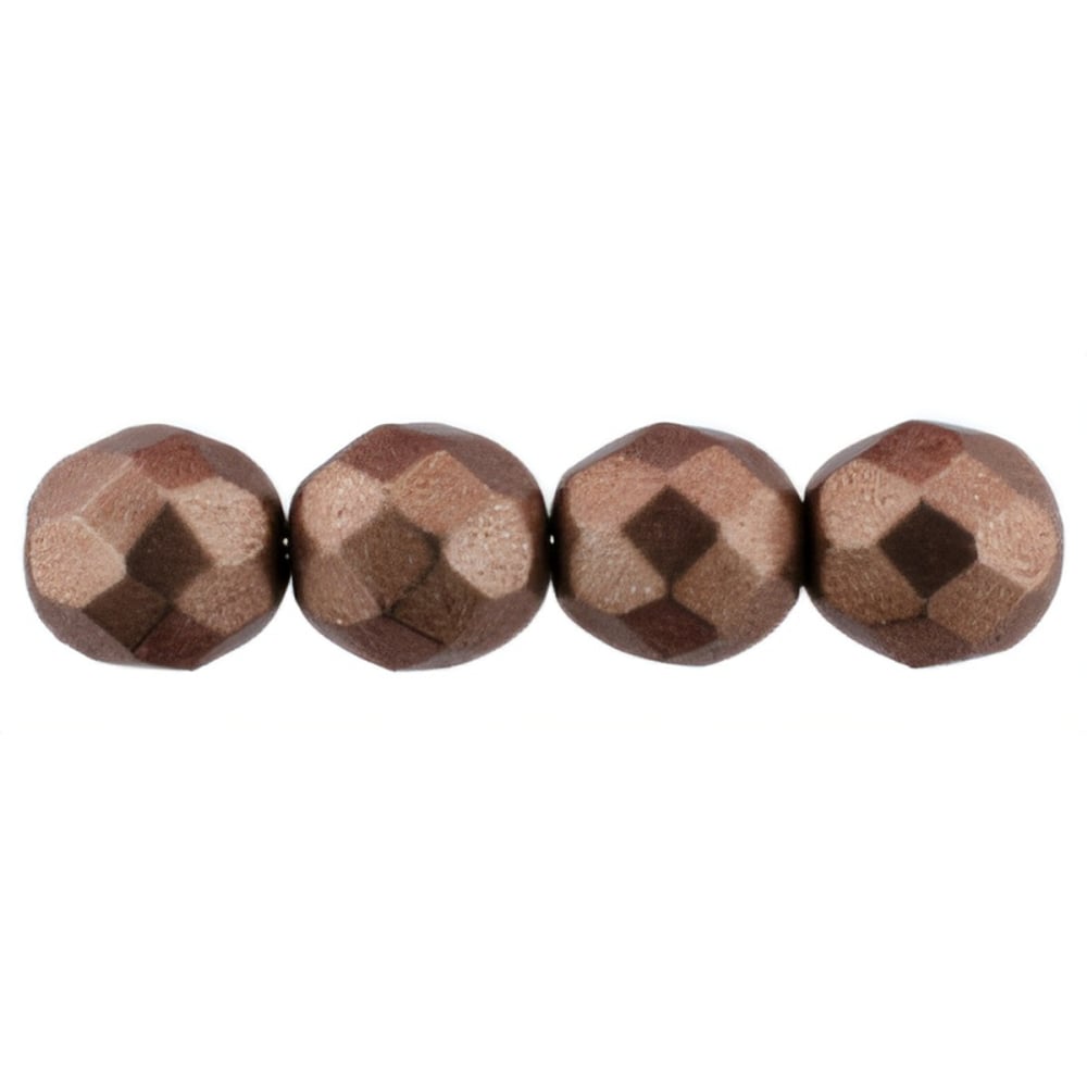 Czech Firepolish 8mm ColorTrends: Sueded Gold Ash Rose (25pcs)