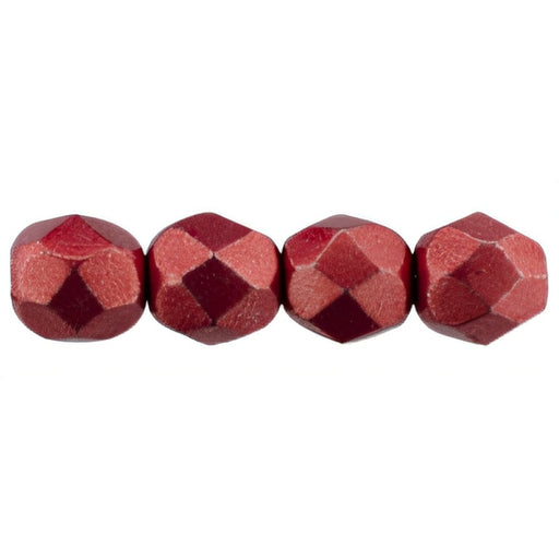 Czech Firepolish 8mm ColorTrends: Sueded Gold Samba Red (25pcs)
