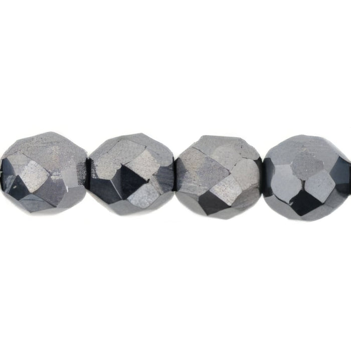 Czech Fire-Polish 8mm Hematite (25pcs)