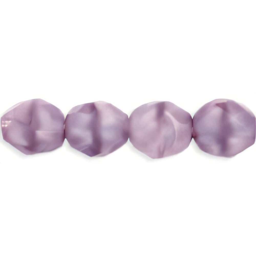 Czech Fire-Polish 8mm Crystal/Coral Amethyst (25pcs)