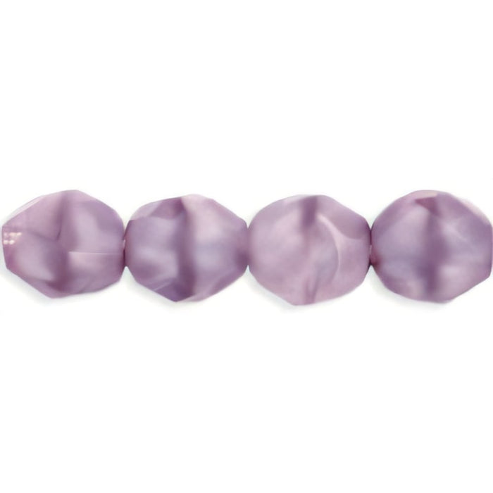 Czech Fire-Polish 8mm Crystal/Coral Amethyst (25pcs)