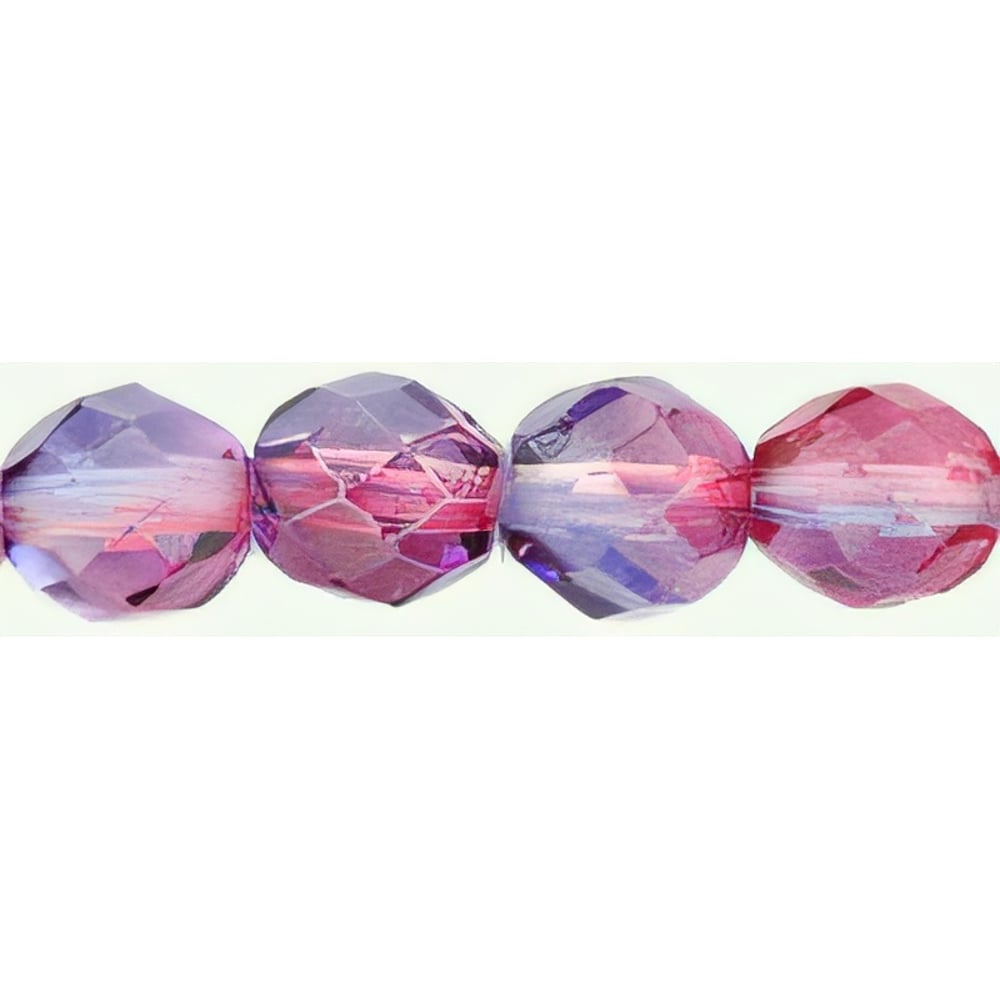 Czech Fire-Polish 8mm Dual Coated - Tanzanite/Fuchsia (25pcs)