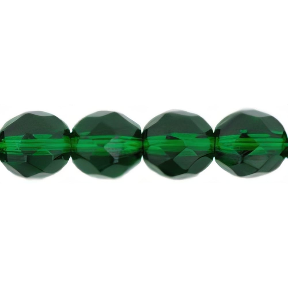 Czech Fire-Polish 8mm Green Emerald (25pcs)
