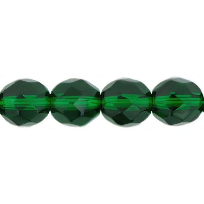 Czech Fire-Polish 8mm Green Emerald (25pcs)