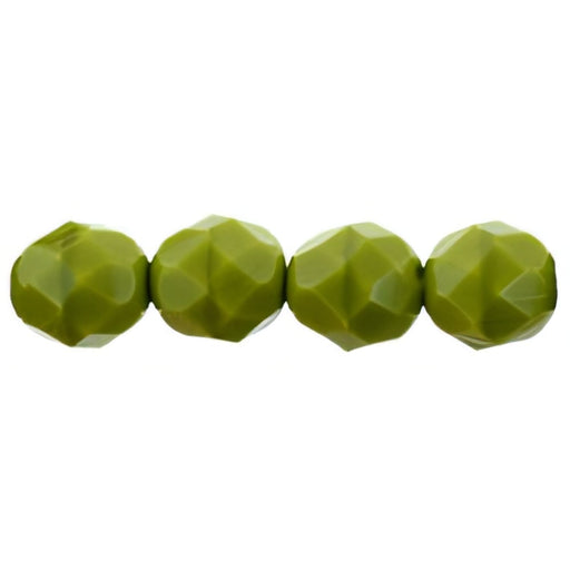 Czech Fire-Polish 8mm Opaque Olive (25pcs)