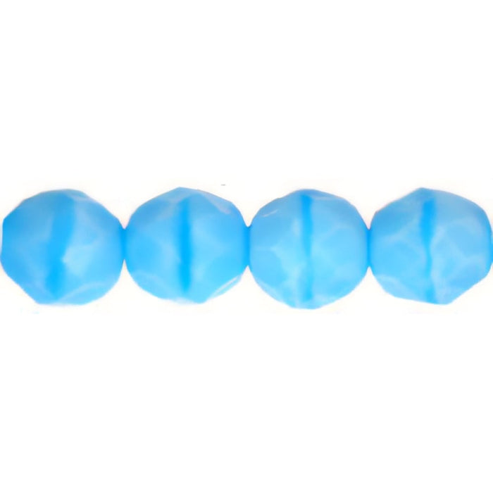 Czech Fire-Polish 8mm Lt Sky Blue Coral (25pcs)