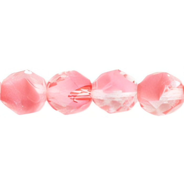 Czech Fire-Polish 8mm Crystal/Rosaline (25pcs)