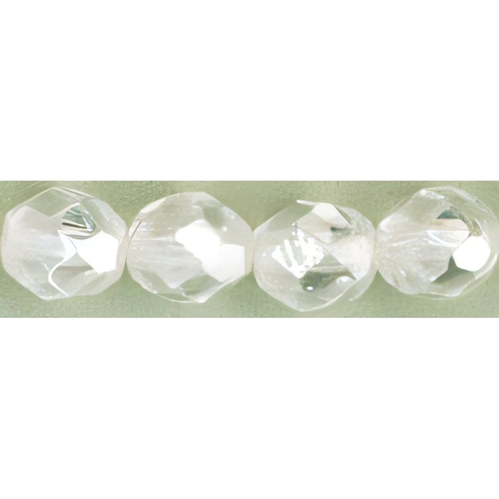 Czech Fire-Polish 8mm Luster - Crystal (25pcs)