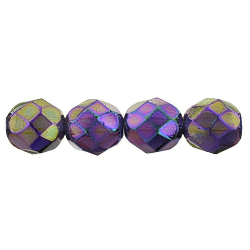 Czech Fire-Polish 8mm Luster Iris - Tanzanite (25pcs)
