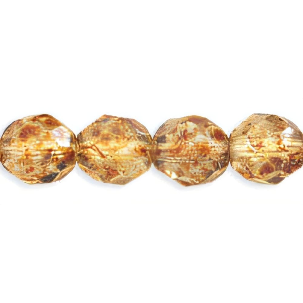 Czech Fire-Polish 8mm Crystal - Picasso (25pcs)