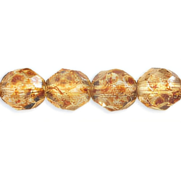 Czech Fire-Polish 8mm Crystal - Picasso (25pcs)