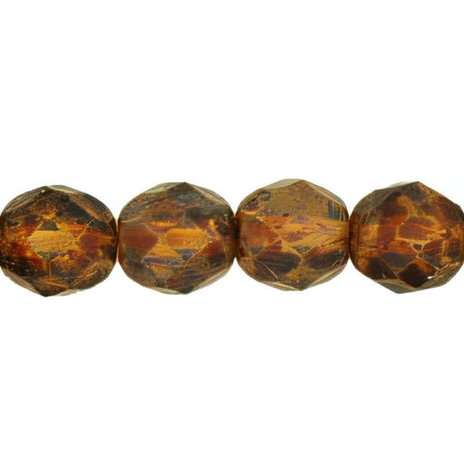 Czech Fire-Polish 8mm Matte - Crystal - Picasso (25pcs)