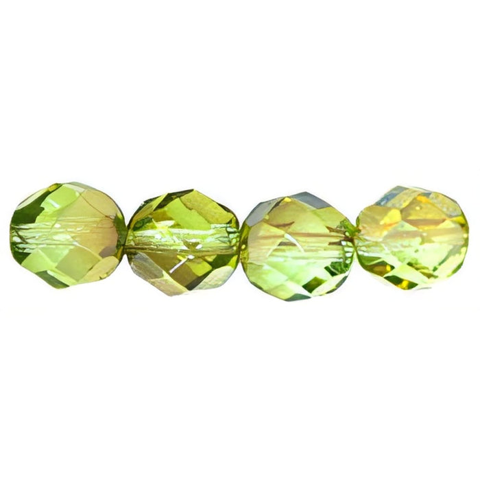 Czech Fire-Polish 8mm Chrysolite - Celsian (25pcs)