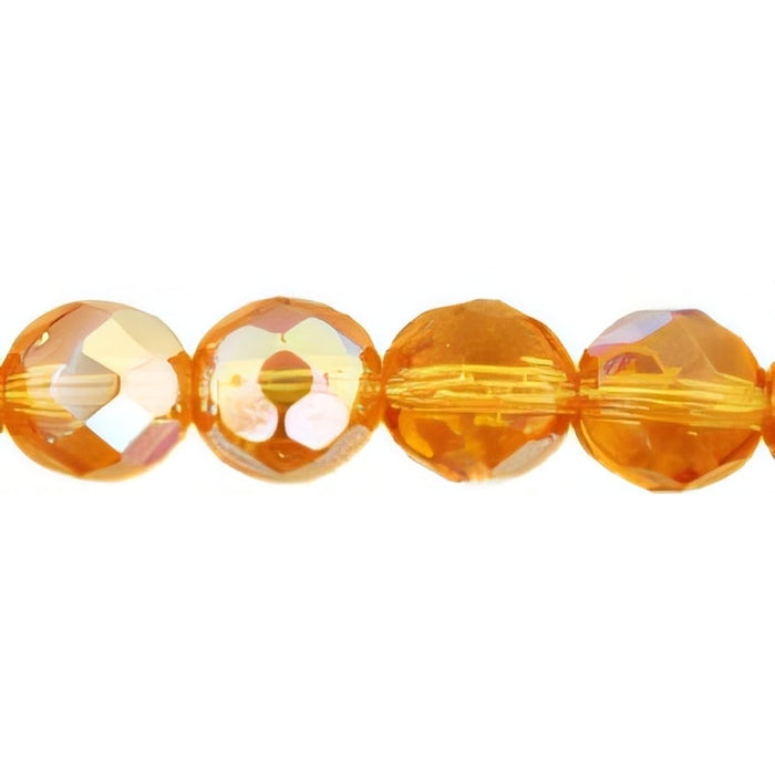 Czech Firepolish 8mm Med Topaz AB (25pcs)