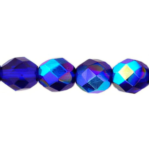 Czech Firepolish 8mm Cobalt AB (25pcs)