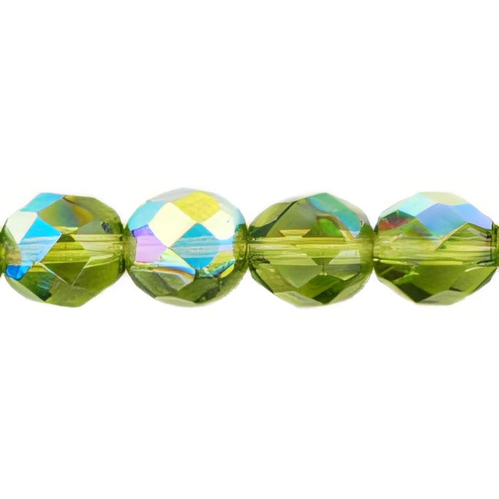 Czech Firepolish 8mm Olivine AB (25pcs)
