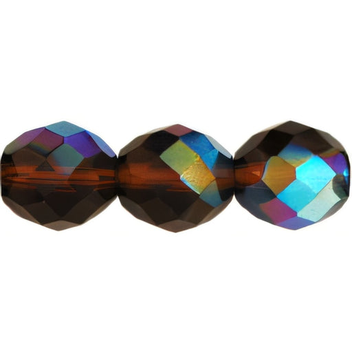 Czech Firepolish 10mm Smoky Topaz AB (25pcs)