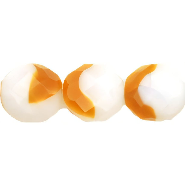 Czech Fire-Polish 12mm Lt Topaz/Milky White (25pcs)
