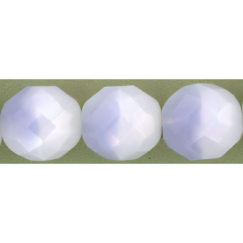 Czech Fire-Polish 12mm Glacier Purple/Milky White (25pcs)
