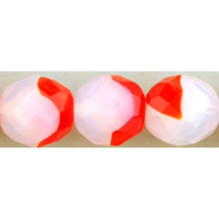 Czech Fire-Polish 12mm Cherry/Milky White (25pcs)