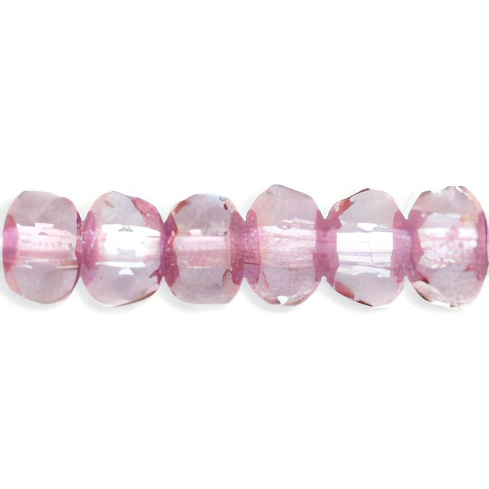Czech Gem-Cut Rondelle 5 x 3mm Copper - Lt Sapphire (50pcs)
