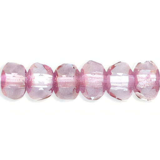 Czech Gem-Cut Rondelle 5 x 3mm Copper - Lt Sapphire (50pcs)