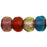 Czech Gem-Cut Rondelle 6 x 4mm Copper - Multi Color (25pcs)