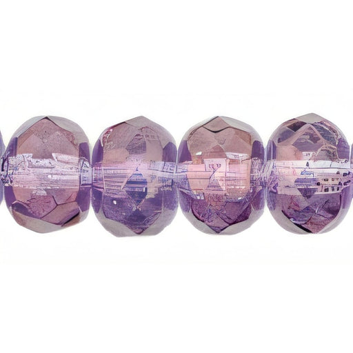 Czech Gem-Cut Rondelle 7 x 5mm Luster - Transparent Denim Blue (25pcs)