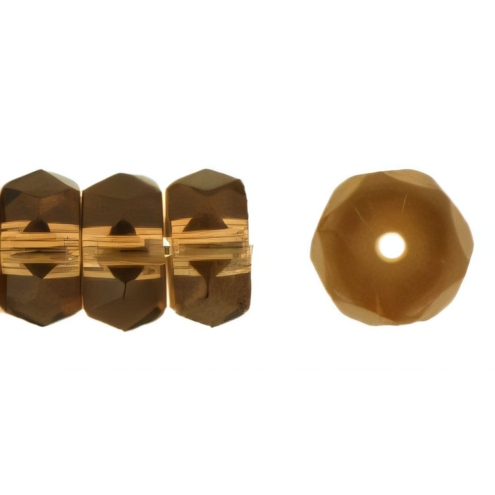 Czech Fire-Polish 6 x 3mm - Rondelle Smoky Topaz (50pcs)