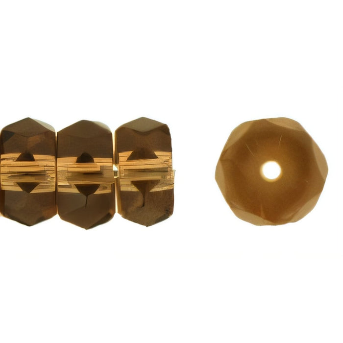 Czech Fire-Polish 6 x 3mm - Rondelle Smoky Topaz (50pcs)