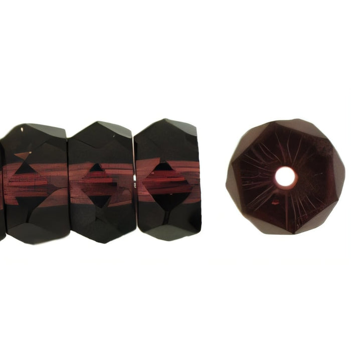 Czech Fire-Polish 6 x 3mm - Rondelle Dk Amethyst (50pcs)