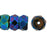 Czech Fire-Polish 6 x 3mm - Rondelle Iris - Blue (50pcs)